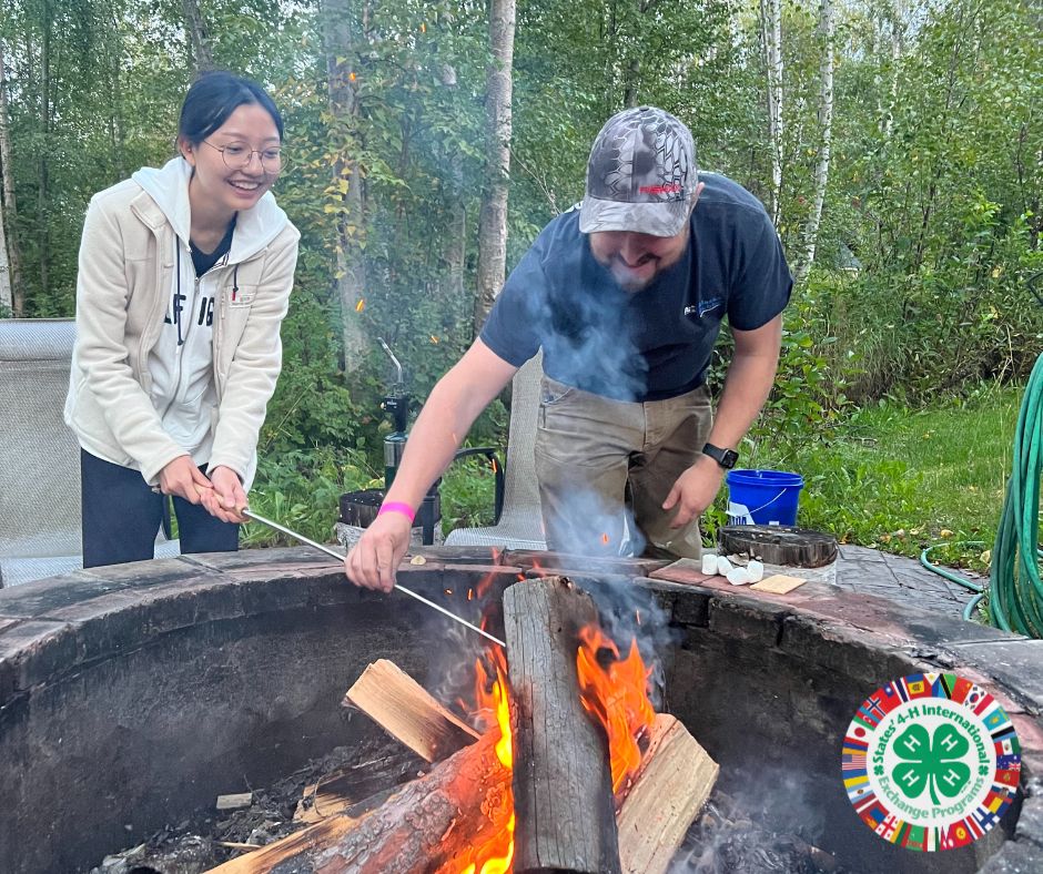 Making Smores with Host Father